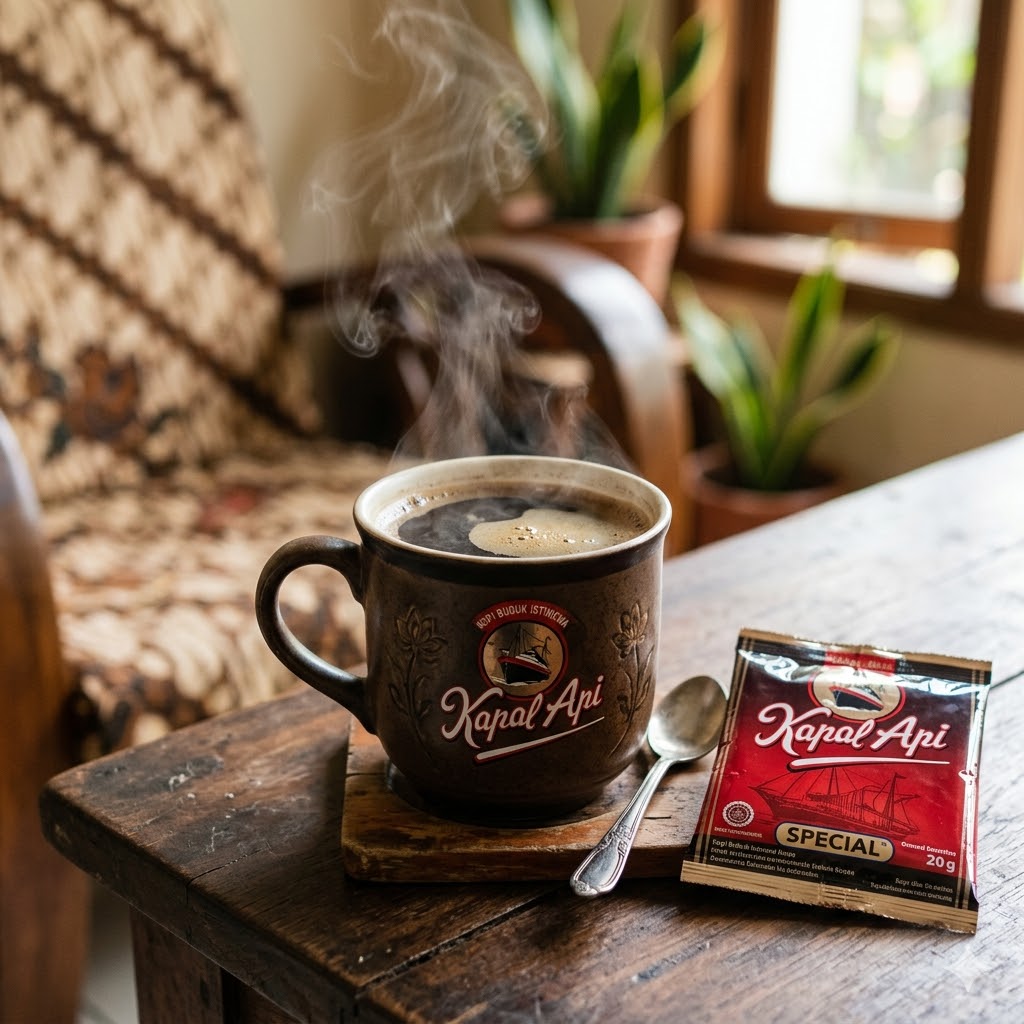 Kopi Hitam Kapal Api Panas